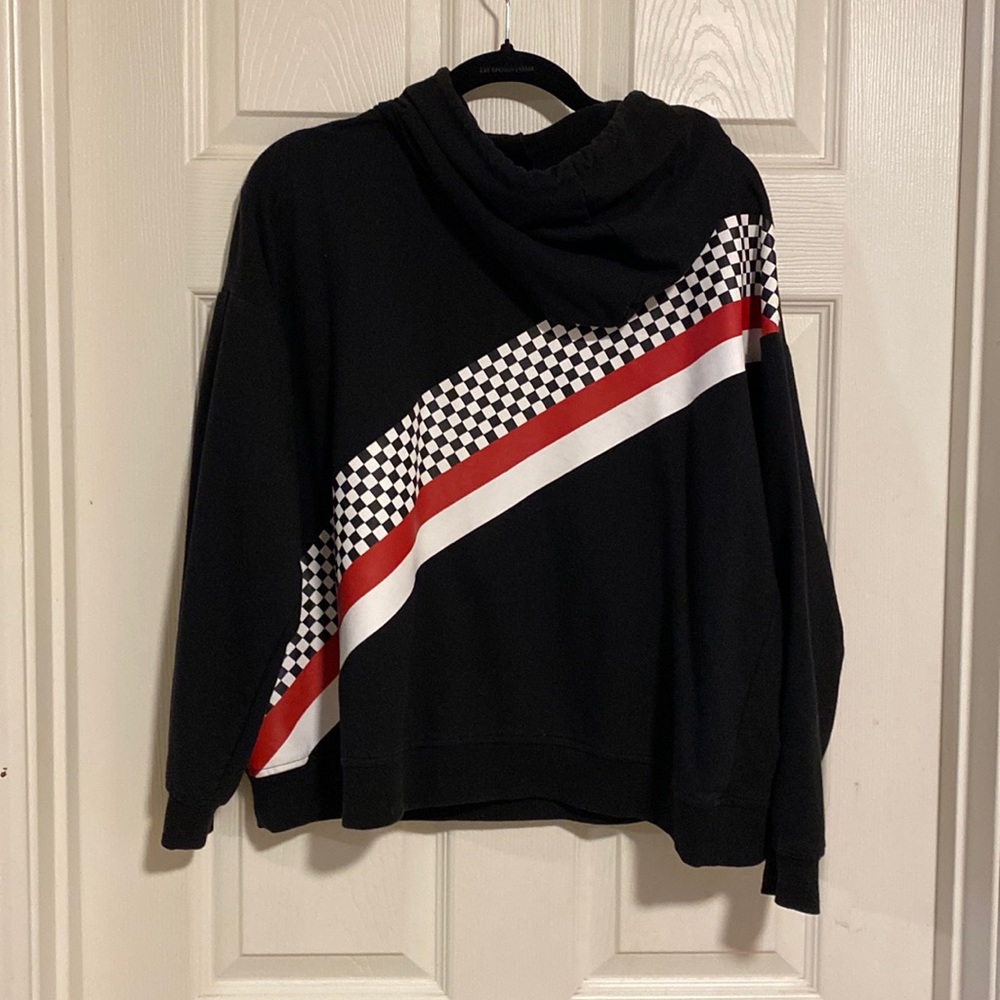 Checkered racing jacket with hood